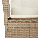 havestol med lænefunktion og hynder polyrattan beige