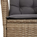 havestol med lænefunktion og hynder polyrattan blandet beige