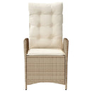 havestole 2 stk. med lænefunktion og hynder polyrattan beige