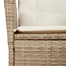 havestole 2 stk. med lænefunktion og hynder polyrattan beige