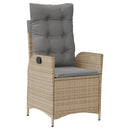 havestole 2 stk. lænefunktion + hynder polyrattan blandet beige