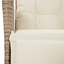 havestol med lænefunktion og fodstøtte polyrattan beige