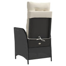 havestole 2 stk. med lænefunktion og fodstøtte polyrattan sort