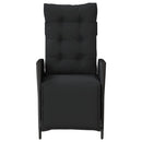 havestole 2 stk. med lænefunktion og fodstøtte polyrattan sort