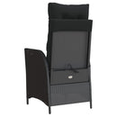 havestole 2 stk. med lænefunktion og fodstøtte polyrattan sort