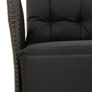havestole 2 stk. med lænefunktion og fodstøtte polyrattan sort