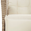 havestole 2 stk. med lænefunktion og fodstøtte polyrattan beige