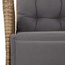 havestole 2 stk. lænefunktion og fodstøtte polyrattan beige