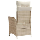 bistrosæt til haven 3 dele med hynder polyrattan beige