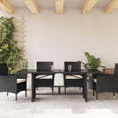 havebord med glastop 190x80x74 cm polyrattan sort