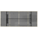 havebord med glastop 190x80x74 cm polyrattan lysegrå