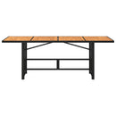 havebord med top i akacietræ 190x80x74 cm polyrattan sort