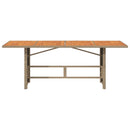 havebord med top i akacietræ 190x80x74 cm polyrattan beige