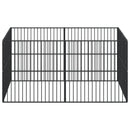 hundegård 8 paneler galvaniseret stål sort