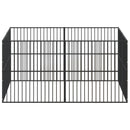 hundegård 8 paneler galvaniseret stål sort