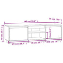 tv-bord 140x35x40 cm massivt fyrretræ hvid