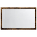 badeværelsesspejl m. LED 60x8,5x38 cm konstrueret træ sonoma-eg