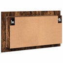 badeværelsesskab m. spejl og LED-lys 80x12x45 cm akryl røget eg