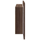 badeværelsesskab m. spejl og LED-lys 80x12x45 cm akryl brunt eg