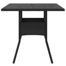 havebord med glastop 80x80x75 cm polyrattan sort