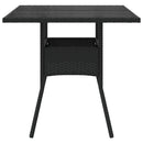 havebord med glastop 80x80x75 cm polyrattan sort