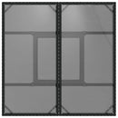 havebord med glastop 80x80x75 cm polyrattan sort
