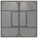 havebord med glastop 80x80x75 cm polyrattan grå