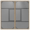 havebord med glastop 80x80x75 cm polyrattan beige
