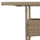 havebord med glastop 80x80x75 cm polyrattan beige