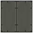 havebord med glastop 90x90x75 cm polyrattan sort