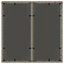havebord med glastop 90x90x75 cm polyrattan grå