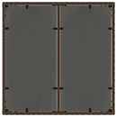 havebord med glastop 90x90x75 cm polyrattan brun
