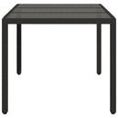 havebord med glastop 150x90x75 cm polyrattan sort