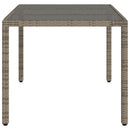 havebord med glastop 150x90x75 cm polyrattan grå