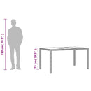 havebord med glastop 150x90x75 cm polyrattan brun