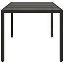 havebord med glastop 150x90x75 cm polyrattan sort