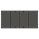 havebord med glastop 150x90x75 cm polyrattan sort