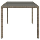 havebord med glastop 190x90x75 cm polyrattan grå