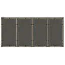 havebord med glastop 190x90x75 cm polyrattan grå