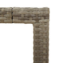 havebord med glastop 190x90x75 cm polyrattan grå