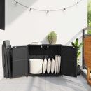 opbevaringsskab til haven 83x45x76 cm polyrattan sort