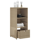 opbevaringsskab til haven 50x55x115 cm polyrattan beige