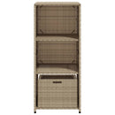 opbevaringsskab til haven 50x55x115 cm polyrattan beige