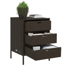 opbevaringsskab til haven 55x59x80 cm polyrattan brun