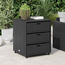 opbevaringsskab til haven 55x59x69 cm polyrattan sort