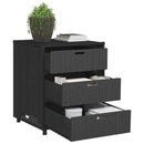 opbevaringsskab til haven 55x59x69 cm polyrattan sort