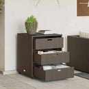 opbevaringsskab til haven 55x59x69 cm polyrattan brun