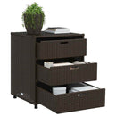 opbevaringsskab til haven 55x59x69 cm polyrattan brun
