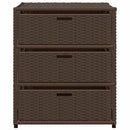 opbevaringsskab til haven 55x59x69 cm polyrattan brun