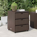 opbevaringsskab til haven 55x59x69 cm polyrattan brun